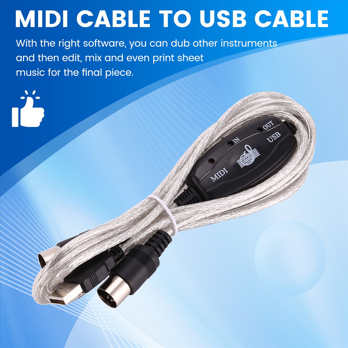 Audio Music Editing - AA80 USB to MIDI 5Pin Cable