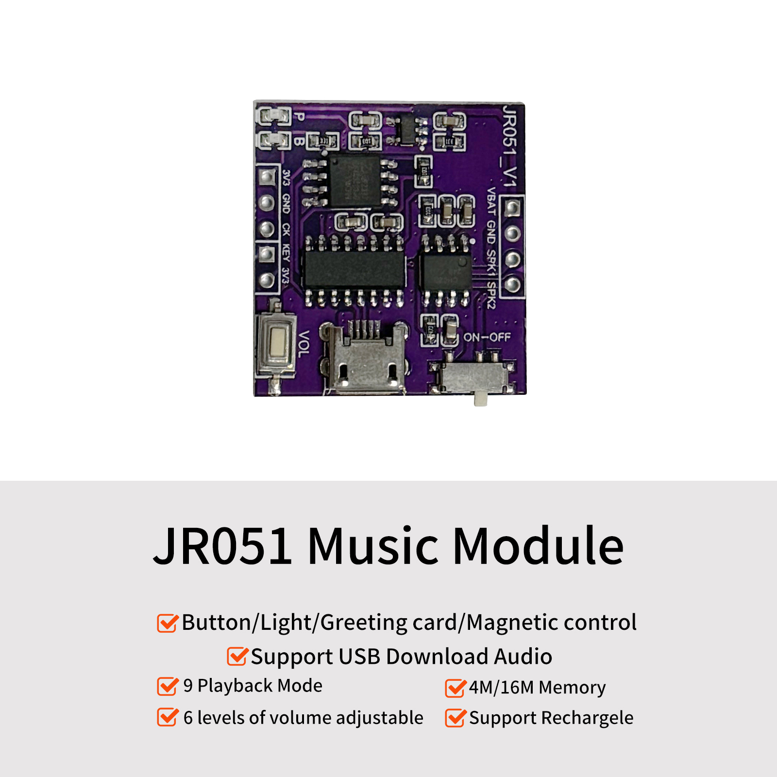 Audio Music For Download - Music Sound Module USB Download Built-in