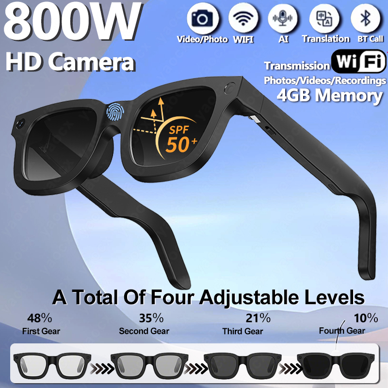 Audio Music Recognition - New AI Smart Glasses 800W Camera