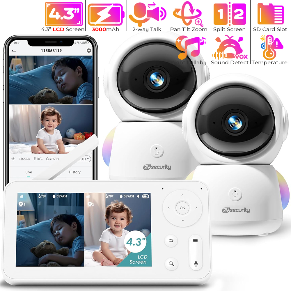 Audio Music Apps - 2K Baby Monitor with 2 Cameras