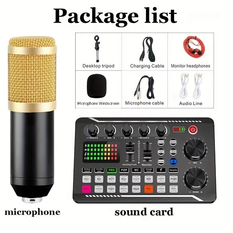 Audio Music Changer - Condenser Microphone Professional Mic Wireless Bluetooth