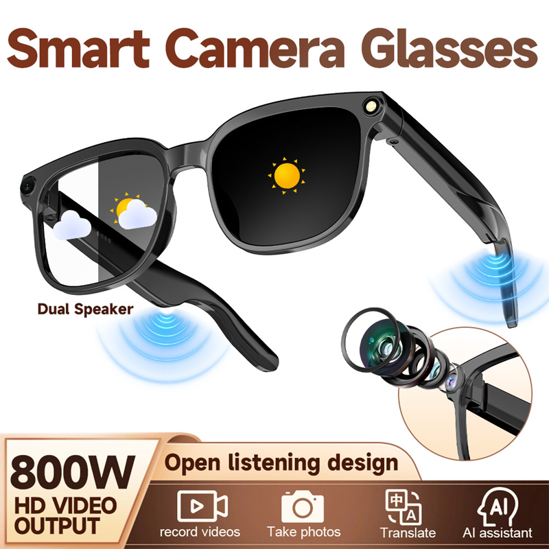 Audio Music Recognition - AI Smart Glasses with Camera 4K