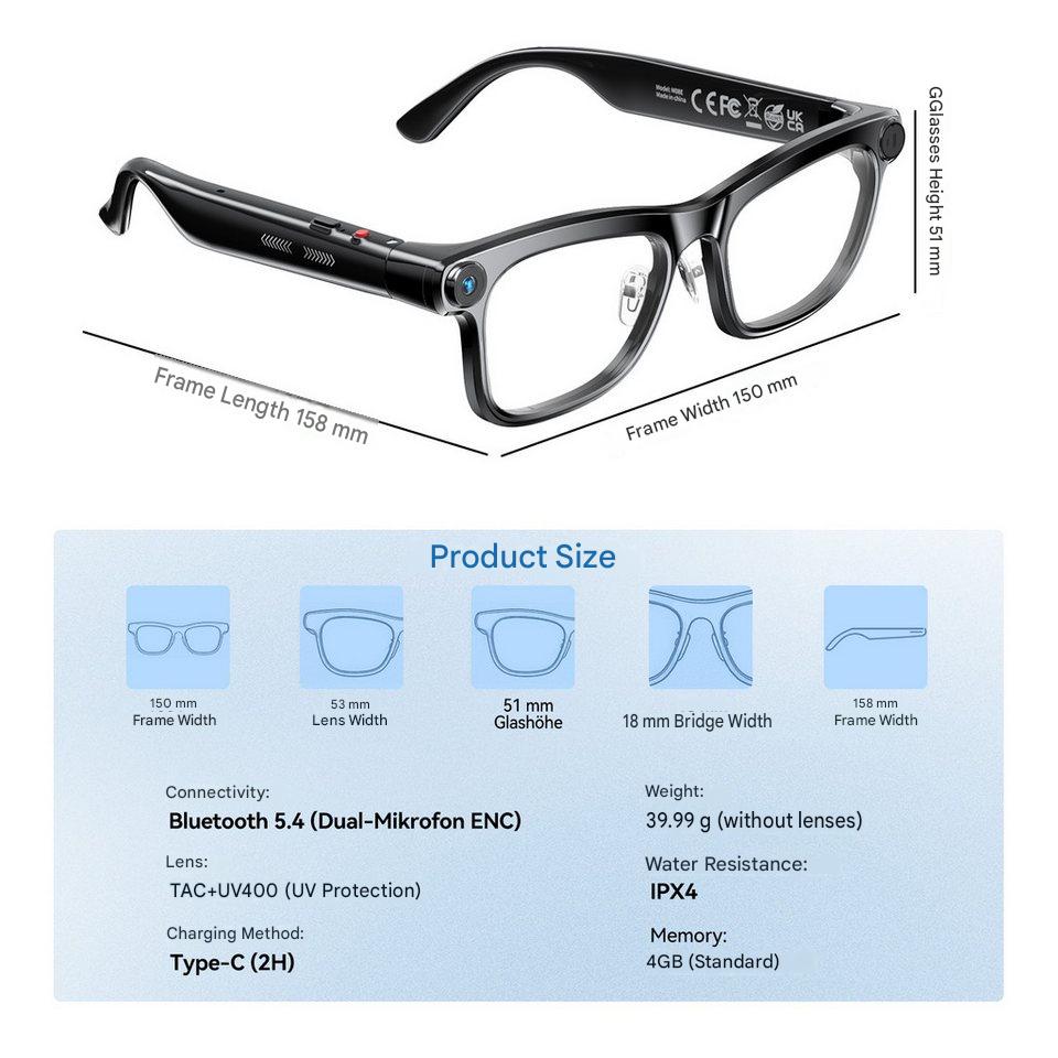 AI Smart Glasses with ChatGPT  - Audio Music Maker review and price