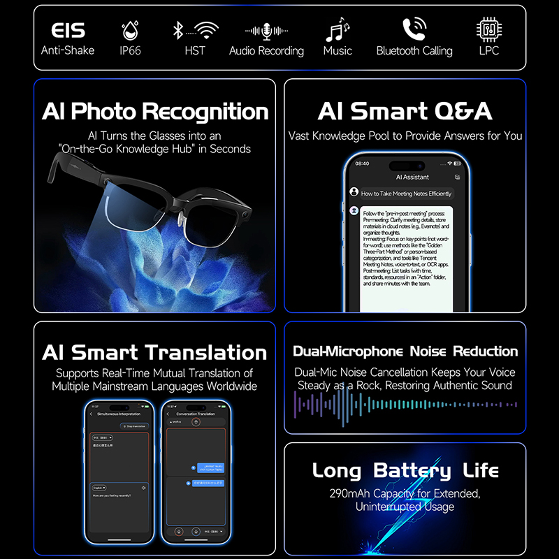 AI Smart Translation Glasses W - Audio Music Recognition review and price