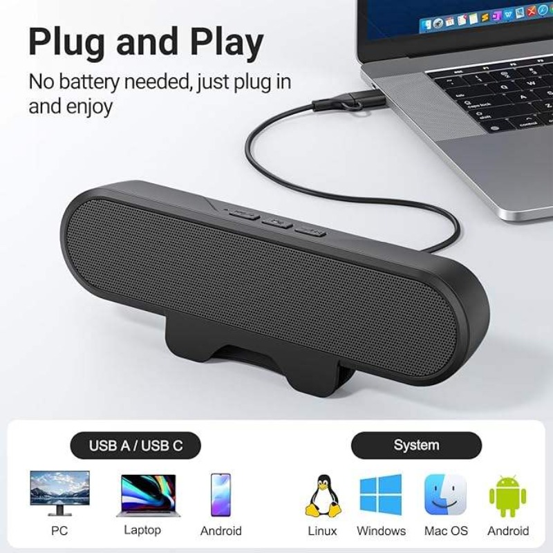 Portable Clip-on USB Soundbar  - Audio Music Online Free review and price