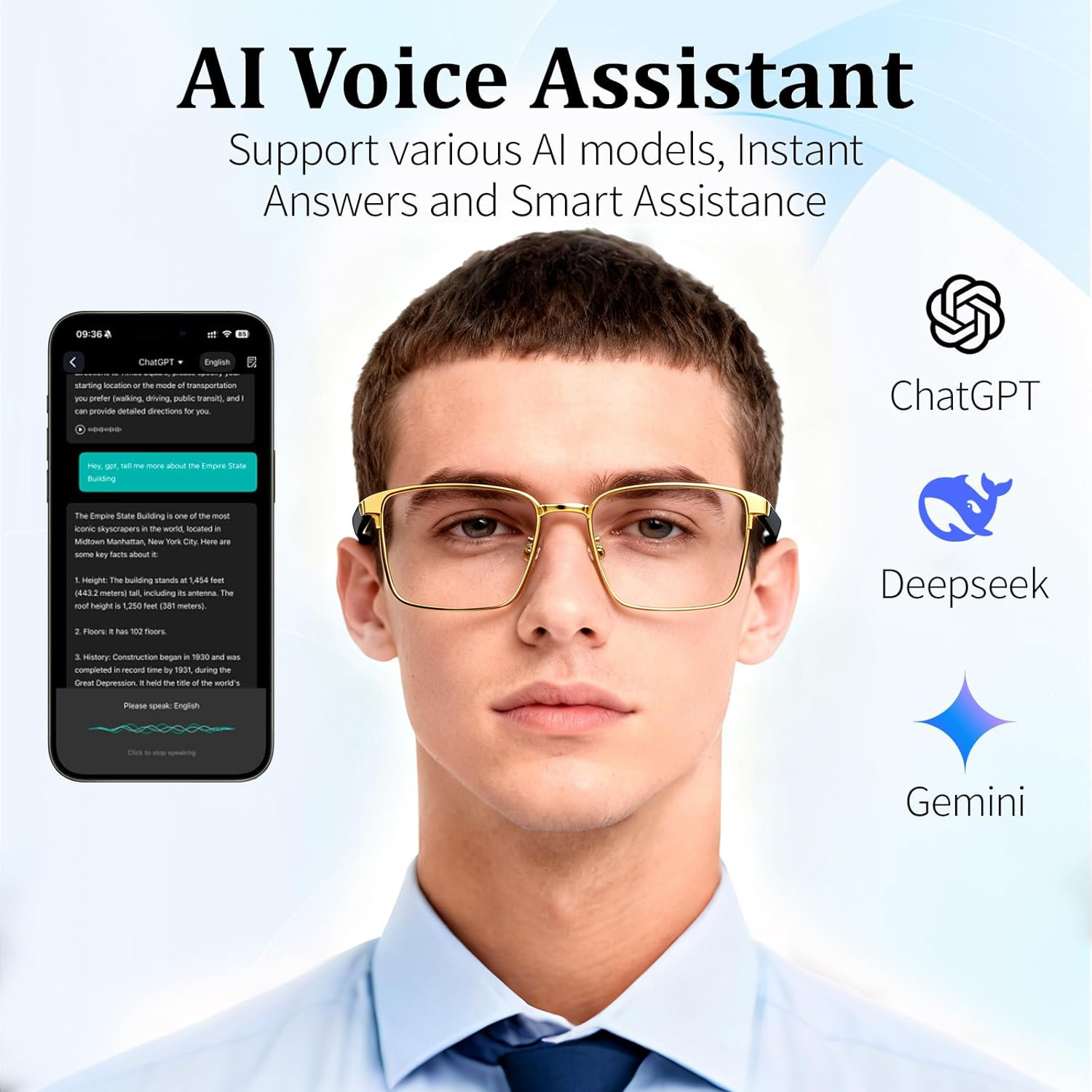 Smart Audio Glasses, Real-Time - Audio Music Apps review and price