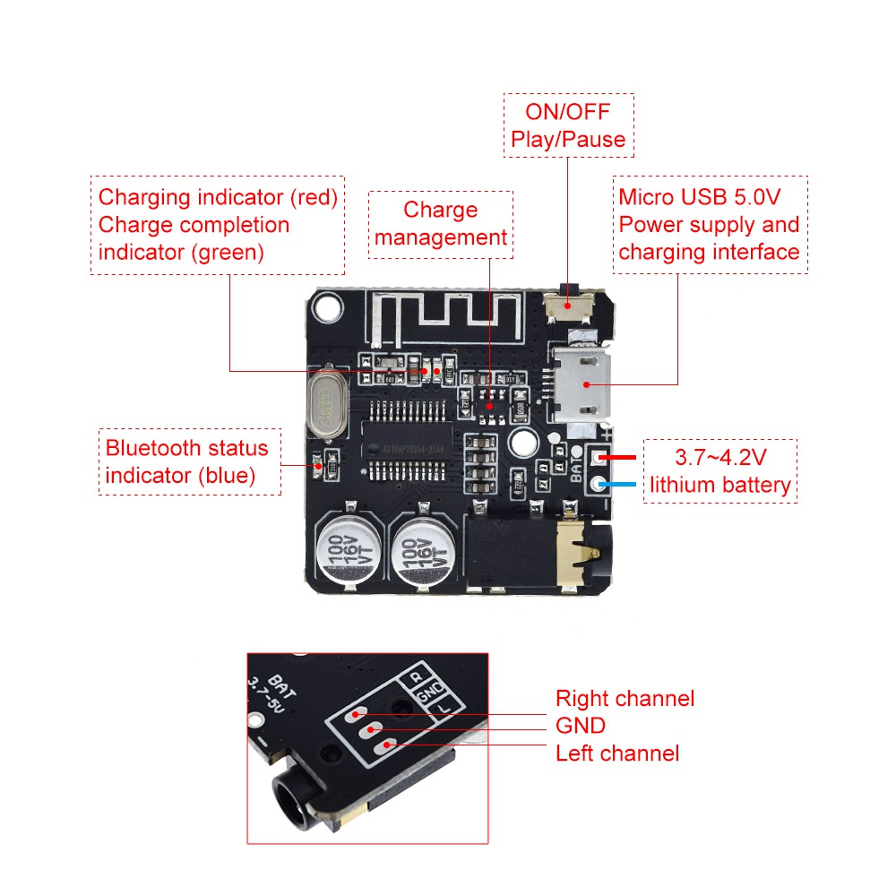 TZT Bluetooth-5.0 MP3 Audio bo - Audio Music Apps review and price
