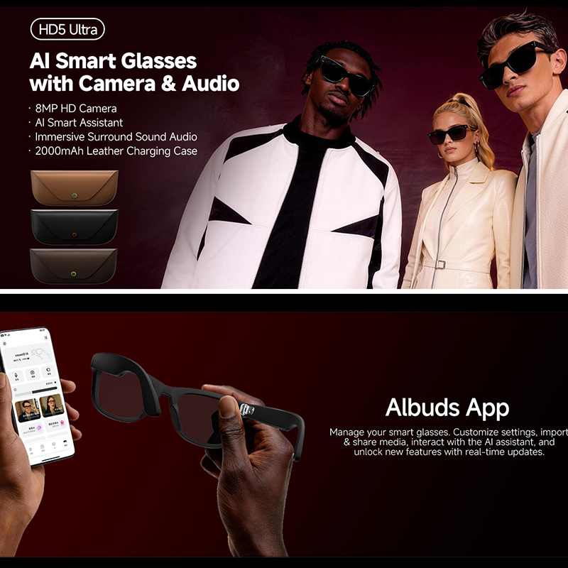 Smart Glasses 800W HD Camera A - Audio Music Recognition review and price
