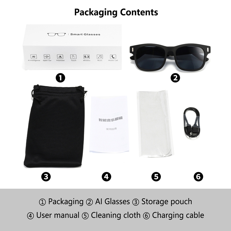 AI Intelligent Sunglasses Blue - Audio With Music Ai review and price