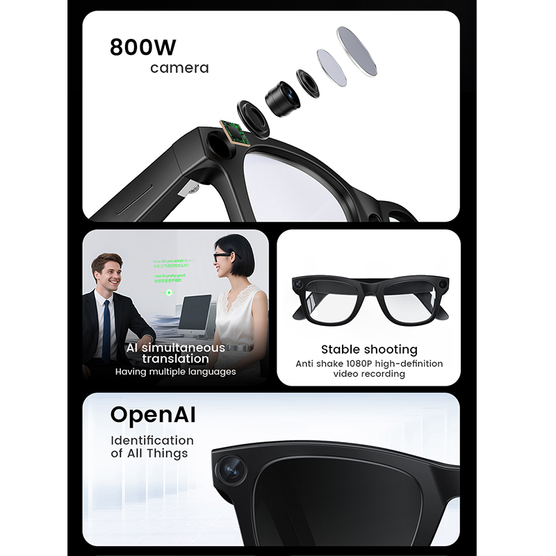 New AI Smart Glasses 800W Came - Audio Music Recognition review and price