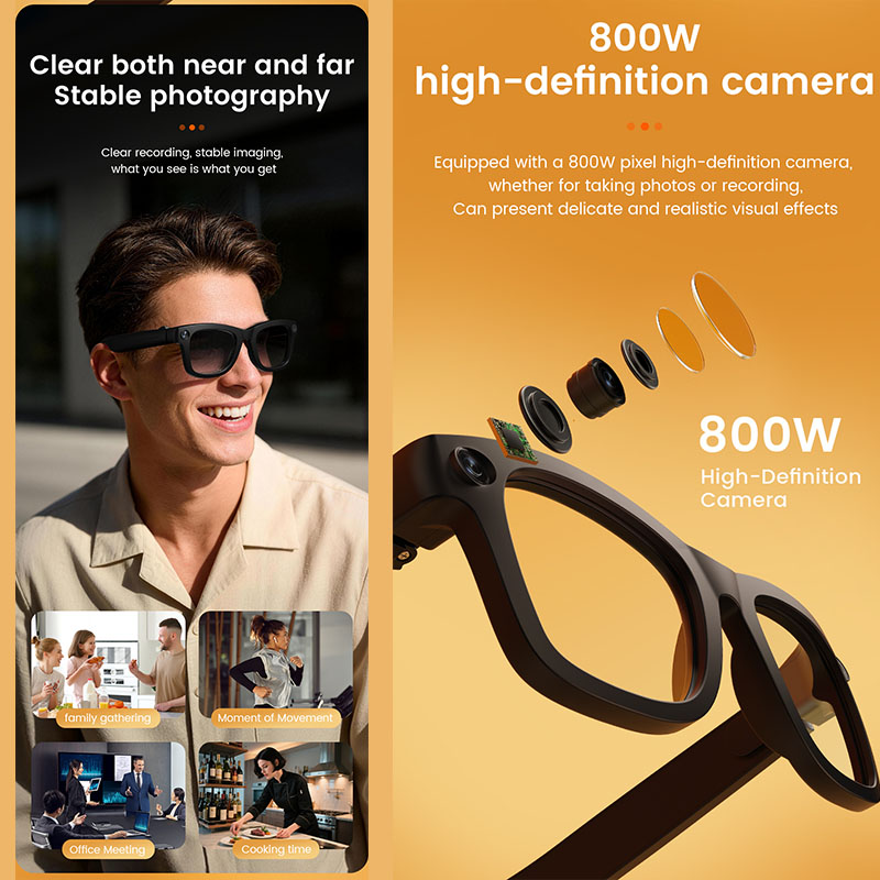 AI Smart Glasses 800W Camera A - Audio Music Recognition review and price