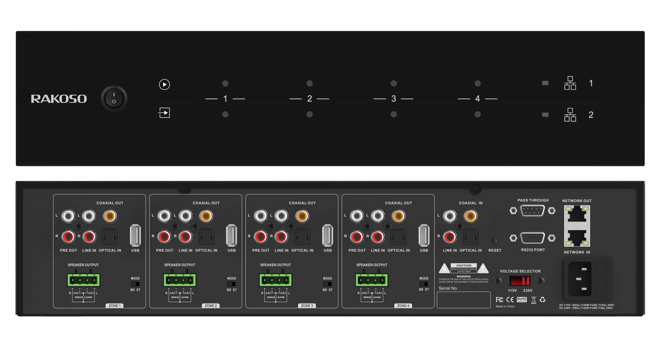 HA400 4 Zone Amplifier 4CH Dig - Audio Music Online Free review and price